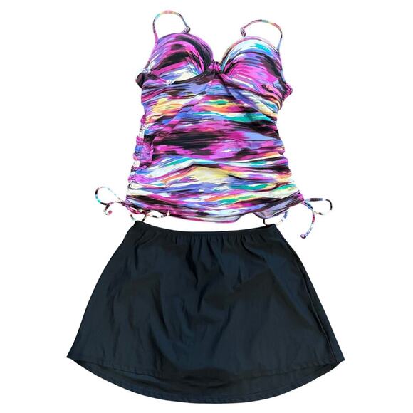 Assets by SPANX Other - Assets By Spanx Underwired Padded Tankini and NWT Swim Skirt Set Size Medium
